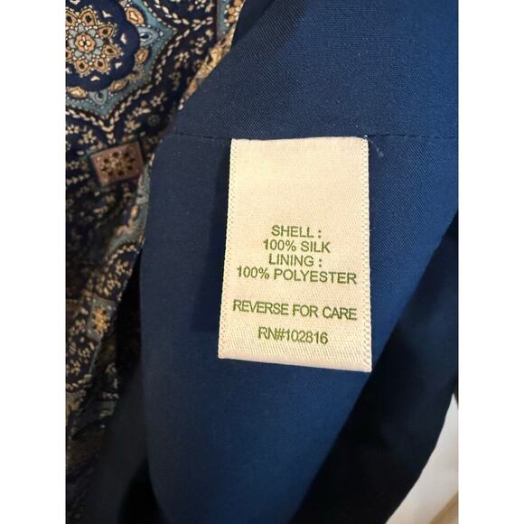 Garnet Hill Silk Shift Dress Medallion Print 3/4 sleeve size 8 - Picture 6 of 6